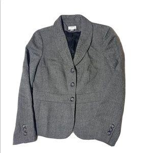 Ann Taylor 100% wool herringbone blazer jacket